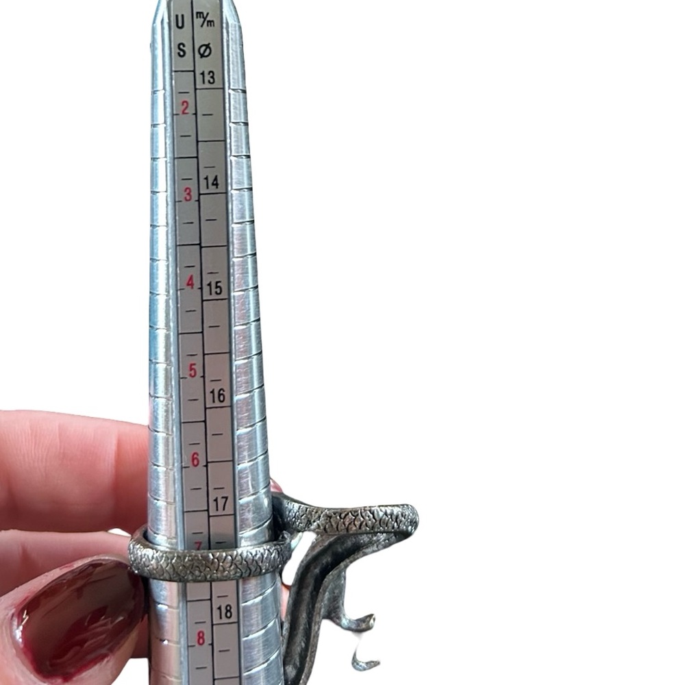 Gothic Double Finger Dragon Statement Ring Silver… - image 8